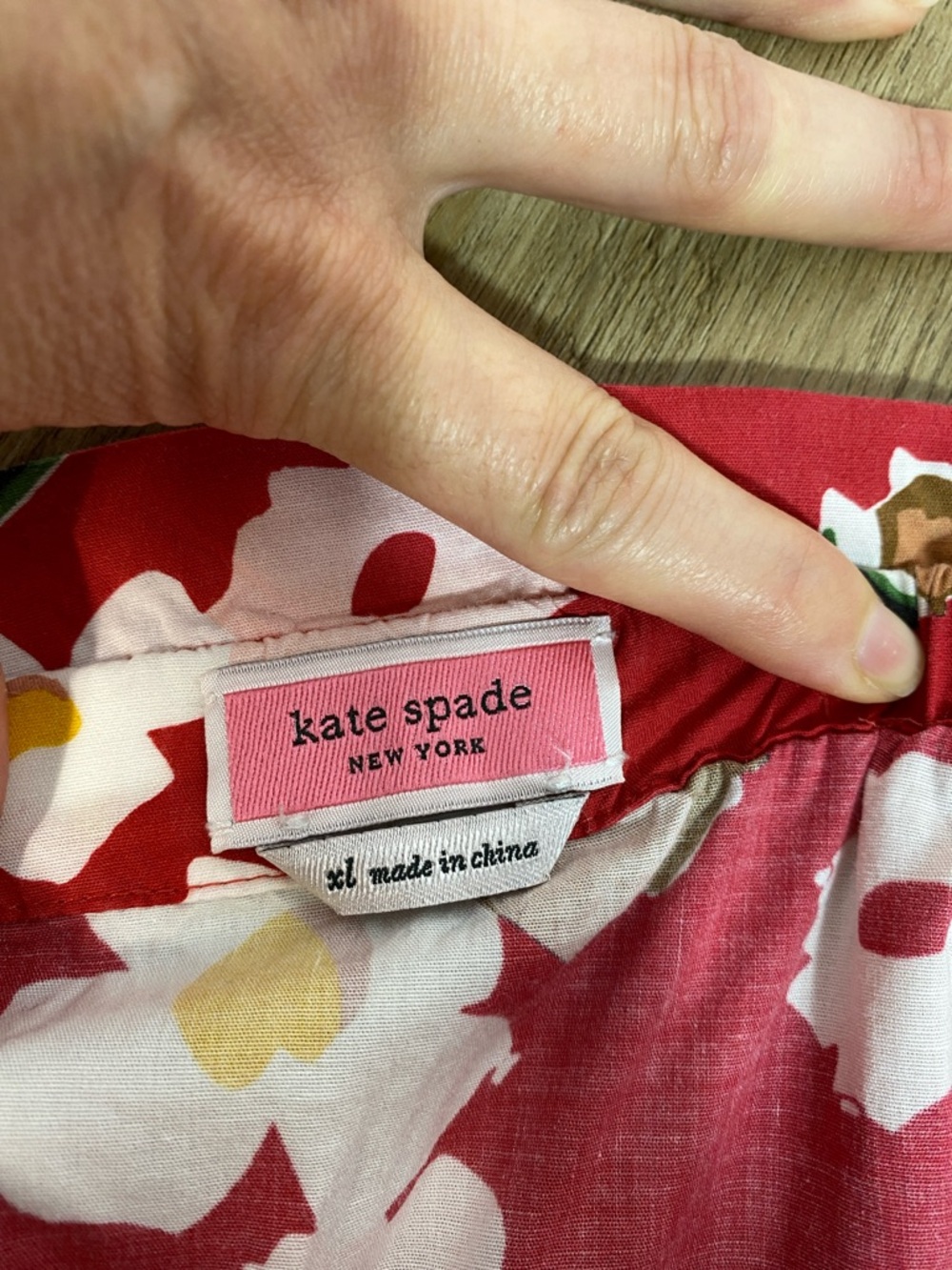 Kate Spade Botanical Garden Red Floral Poplin Midi Skirt with Pockets size XL - Picture 5 of 11